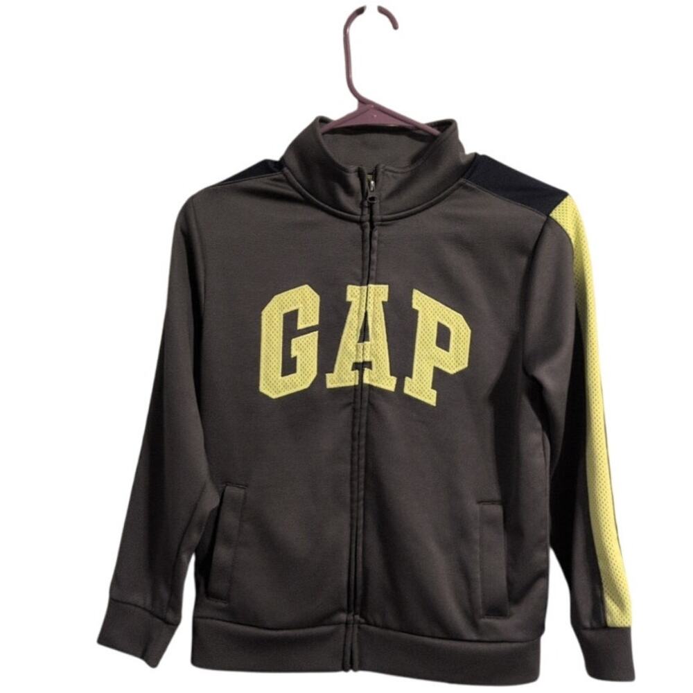 GAP Kids Full-Zip Hoodie – Gray w/ Neon Logo - Picture 2 of 5